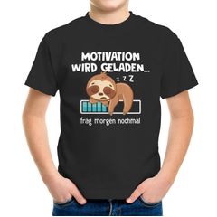 Kinder T-Shirt Jungen Spruch lustig Anti Motivation wird geladen Fauttier Geschenk für Jungen Moonworks®
