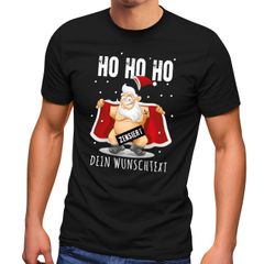 Herren T-Shirt Weihnachten lustig Wunschtext Weihnachtsmann zensiert HoHoHo Fun-Shirt Ugly Christmas Moonworks®