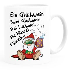 Kaffee-Tasse Glühwein Spruch lustig Weihnachten Weihnachtsmarkt Nikolaus Weihnachtsmann Moonworks®