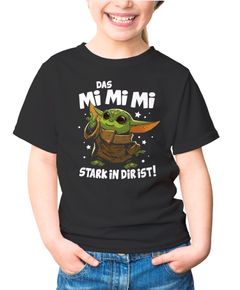 Kinder T-Shirt Das Mimimi stark in dir ist.Parodie Baby Yoda lustiger Spruch Mädchen Moonworks®