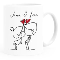 Kaffee-Tasse Liebe Herz personalisiert mit Namen Geschenk Jahrestag Valentinstag Paare Mann Frau SpecialMe®