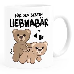 Kaffee-Tasse Liebe lustig Bär Geschenk Partner Mann Liebhaber Jahrestag Valentinstag  Moonworks®