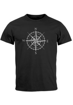 Herren T-Shirt Wind-Rose Kompass Segeln Moonworks®