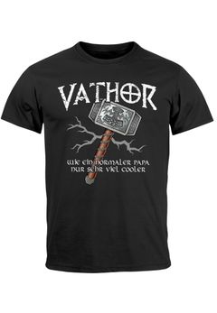 Herren T-Shirt cooler Papa Vathor Fun-Shirt Spruch lustig Thor Parodie Geschenk Papa Vatertag Moonworks®