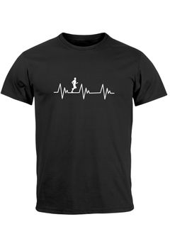 Herren T-Shirt Heartbeat Herzschlag Laufen Joggen Fun-Shirt Moonworks®