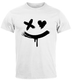 Herren T-Shirt mit Print Aufdruck Smile Techwear Fashion Streetstyle Trendmotiv Neverless®