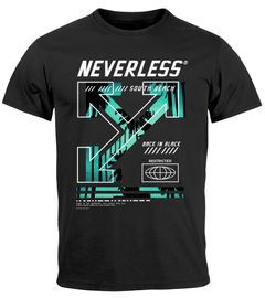 Herren T-Shirt Text Print Aufdruck South Beach Techwear Fashion Streetstyle Neverless®