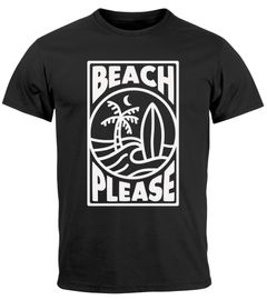 Herren T-Shirt Beach Please Surfing Surfboard Wave Welle Sommer Print Fashion Streetstyle Neverless®