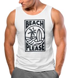 Herren Tank-Top Beach Please Surfing Surfboard Wave Welle Sommer Print Fashion Streetstyle Muskelshirt Neverless®