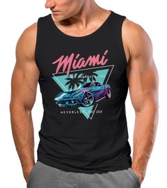 Herren Tank-Top Bedruckt Miami Beach Surfing Motiv USA Retro Automobil 80er  Muskelshirt Muscle Shirt Neverless®