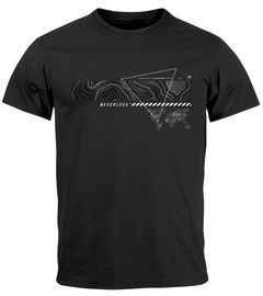 Herren T-Shirt Print Aufdruck World Techno Welt Fashion Streetstyle Techwear Neverless®