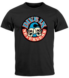 Herren T-Shirt Totenkopf Logo Print Aufdruck Skull Fashion Streetstyle Neverless®