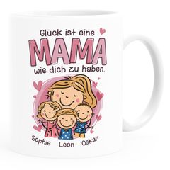 Kaffee-Tasse Glück ist eine Mama Oma wie dich zu haben mit Namen und Figuren personalisiert Geschenk von Kindern SpecialMe®