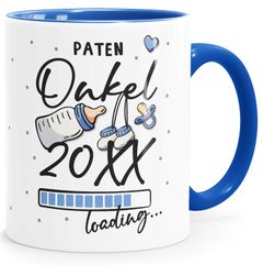 Tasse Schwangerschaft Loading Jahreszahl anpassbar Geschenk werdende Mama Papa Oma Opa Tante Onkel Patentante Patenonkel Moonworks®