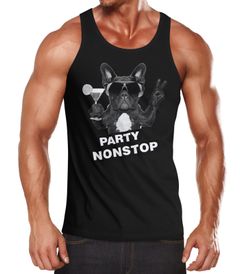 Party Herren Tank-Top Nonstop Mops French Bulldog Muskelshirt Muscle Shirt Neverless®
