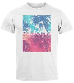 Herren T-Shirt Top California Palmen Sommer Foto Print Aufdruck Abstrakt Fashion Streetstyle Neverless®