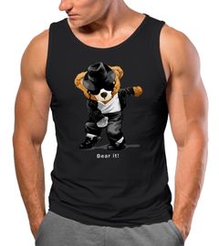 Herren Tank-Top Shirt Jackson Bear Parodie Bear it! Teddy Bär Musik Print Aufdruck Muskelshirt Neverless®