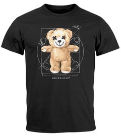 Herren T-Shirt Print Teddy Bär DaVinci Meme Parodie Fashion Streetstyle Neverless®