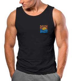 Herren Tank-Top Logo Print Sommer Sonne Welle Strand Beach Style Muskelshirt Neverless®