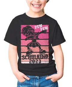 Kinder T-Shirt Mädchen Einschulung Schulkind 2023 Regenbogen Aufdruck Geschenk Schulanfang Moonworks®