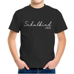 Kinder T-Shirt Jungen Einschulung Schriftzug Schulkind personalisierbar mit Name Geschenk zum Schulanfang SpecialMe®