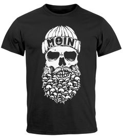 Herren T-Shirt Totenkopf Nordisch Moin Hamburg Dialekt Skull Anker Fashion Streetstyle Neverless®