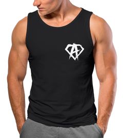 Herren Tank-Top Print Aufdruck Alpha Superhero Gym Anarchy Badge Logo Muskelshirt Neverless®