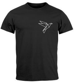 Herren T-Shirt Aufdruck Vogel Origami Polygon Brustprint Logo Fashion Streetstyle Neverless®