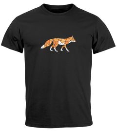 Herren T-Shirt Aufdruck Fuchs Polygon Kunstdruck Geometrie Outdoor Logo Tier Motiv Fashion Streetstyle Neverless®
