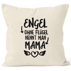 Engel ohne Flügel nennt man Mama Kissen-Bezug Kissen-Hülle Deko-Kissen 40x40 Baumwolle MoonWorks®