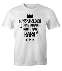 Herren T-Shirt "Superhelden ohne Umhang nennt man Papa" Fun-Shirt Moonworks®