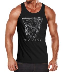 Herren Tank-Top Neverless Indianer Totenkopf Muskelshirt Muscle Shirt Neverless®