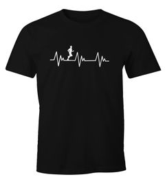 Herren T-Shirt Heartbeat Herzschlag Laufen Joggen Fun-Shirt Moonworks®