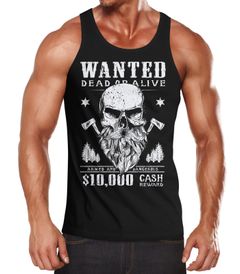 Herren Tank-Top Holzfäller Totenkopf mit Bart Neverless®