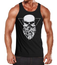 Herren Tank-Top Totenkopf mit Bart Triangle Muskelshirt Muscle Shirt Neverless®