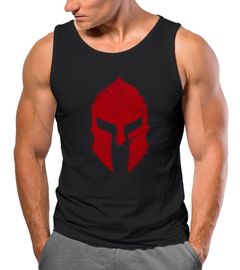 Herren Tank-Top Print Sparta-Helm Aufdruck Gladiator Krieger Warrior Spartaner Gym Fitness Muskelshirt Neverless®
