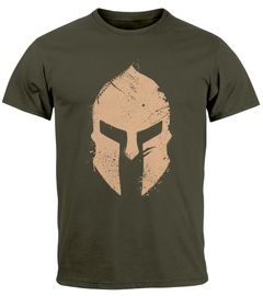 Herren T-Shirt Print Sparta-Helm Aufdruck Gladiator Krieger Warrior Spartaner Fashion Streetstyle Neverless®