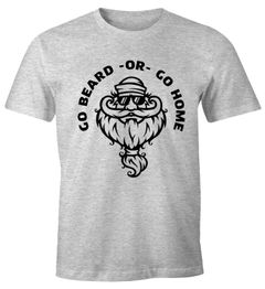 Herren T-Shirt Für Bart-Träger Go Beard or go Home Moonworks®