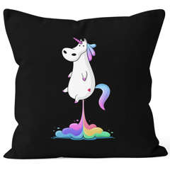 Kissenbezug Pups Einhorn Deko-Kissen 40x40 Baumwolle MoonWorks®