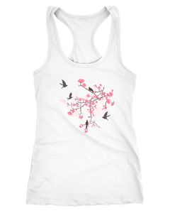 Damen Tank-Top Cherry Tree Birds Kirschblüten Vögel Racerback Neverless®