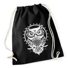 Turnbeutel Mandala Eule Owl Boho Ethno Bohemian Sportbeutel Gymsac Autiga®
