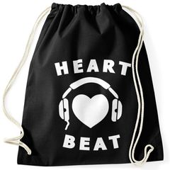 cooler Party-Turnbeutel Heart Beat Headphone Herz Musik Music Love Gymbag Moonworks®