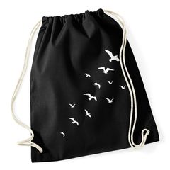 Turnbeutel Vögel Birds Fly Jutebeutel Jutesack Gymsac aus Baumwolle Autiga®