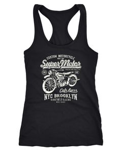 Damen Tank Top Motorrad Super Motor Biker Racerback Tanktop Neverless®