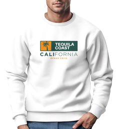 Sweatshirt Herren Print California USA Tequila Coast Aufdruck Rundhals-Pullover Fashion Streetwear Neverless®