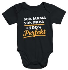 Baby Body 50% Mama 50%Papa 100% Perfekt Babybody Bio-Baumwolle kurzarm Moonworks®