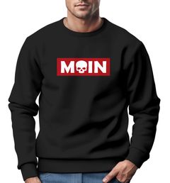 Sweatshirt Herren Moin Skull Totenkopf Aufdruck Nordisch Print Parodie Rundhals-Pullover Fashion Streetwear Neverless®