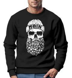 Sweatshirt Herren Totenkopf Nordisch Moin Hamburg Dialekt Skull Anker Fashion Rundhals-Pullover Fashion Streetwear Neverless®