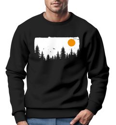 Sweatshirt Herren Wald Bäume Outdoor Adventure Abenteuer Natur Rundhals-Pullover Fashion Streetwear Neverless®