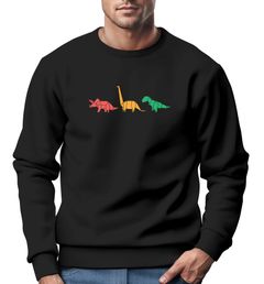Sweatshirt Herren Dinosaurier Aufdruck Polygon Tiere Geometric Print Fashion Streetstyle Rundhals-Pullover Neverless®